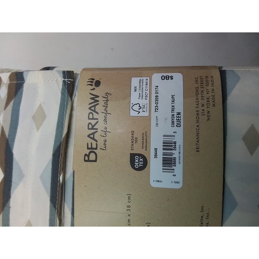 Queen Flannel Sheets-Bear Paw-Queen Size Fitted Set-Herringbone - Picture 4 of 4